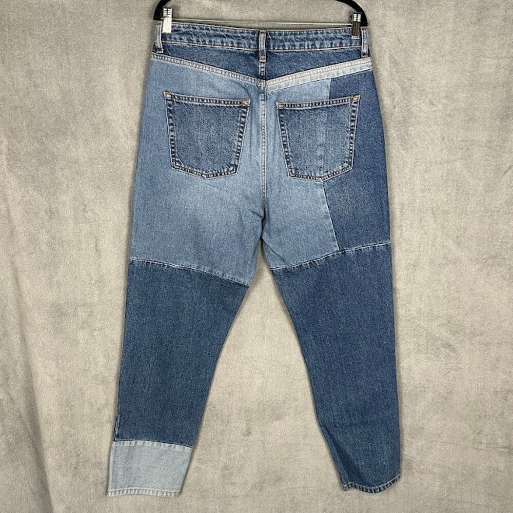 We The Free People Jeans Womens 31 Blue Patchwork Boho Hippie High Rise Pockets - Picture 6 of 12